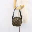 Christian Dior Trotter Canvas Shoulder Bag Navy Gold Auth 159578-20