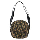 Christian Dior Trotter Canvas Shoulder Bag Navy Gold Auth 159578-2