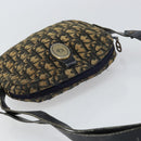 Christian Dior Trotter Canvas Shoulder Bag Navy Gold Auth 159578-6