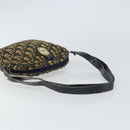 Christian Dior Trotter Canvas Shoulder Bag Navy Gold Auth 159578-7