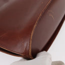Salvatore Ferragamo Gancini Shoulder Bag Leather Brown Gold Auth 159579-10