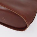 Salvatore Ferragamo Gancini Shoulder Bag Leather Brown Gold Auth 159579-17