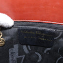 Salvatore Ferragamo Gancini Shoulder Bag Leather Brown Gold Auth 159579-12