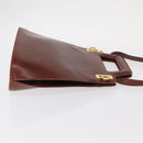 Salvatore Ferragamo Gancini Shoulder Bag Leather Brown Gold Auth 159579-3