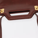 Salvatore Ferragamo Gancini Shoulder Bag Leather Brown Gold Auth 159579-7