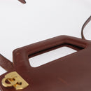 Salvatore Ferragamo Gancini Shoulder Bag Leather Brown Gold Auth 159579-8