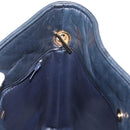 BALLY Chain Shoulder Bag Leather Navy Gold Auth 159580-19