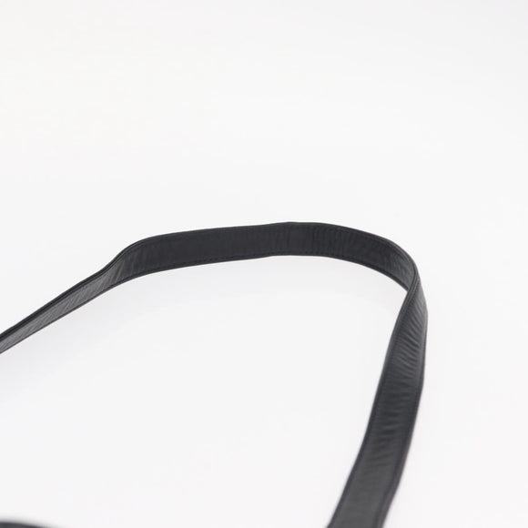 BALLY Chain Shoulder Bag Leather Navy Gold Auth 159580