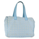 CHANEL New Travel Line Tote Bag Nylon Light Blue Silver CC Auth 159581-1
