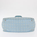 CHANEL New Travel Line Tote Bag Nylon Light Blue Silver CC Auth 159581-10