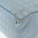 CHANEL New Travel Line Tote Bag Nylon Light Blue Silver CC Auth 159581-12