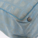 CHANEL New Travel Line Tote Bag Nylon Light Blue Silver CC Auth 159581-13