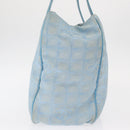 CHANEL New Travel Line Tote Bag Nylon Light Blue Silver CC Auth 159581-6
