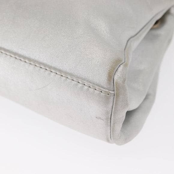 CHANEL 2.55 Matelasse Chain Shoulder Bag Calf Skin Silver Gold CC Auth 159583