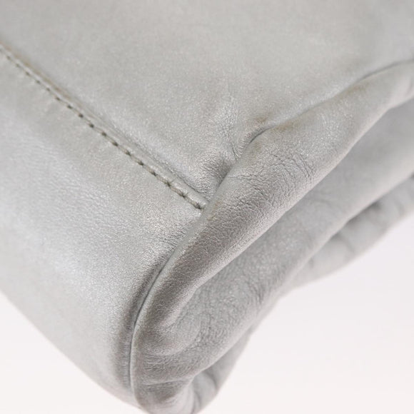 CHANEL 2.55 Matelasse Chain Shoulder Bag Calf Skin Silver Gold CC Auth 159583