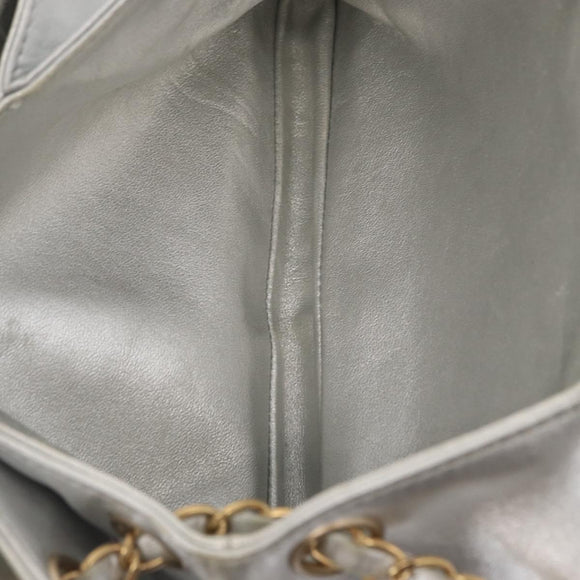CHANEL 2.55 Matelasse Chain Shoulder Bag Calf Skin Silver Gold CC Auth 159583