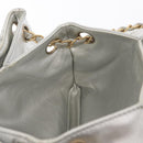 CHANEL 2.55 Matelasse Chain Shoulder Bag Calf Skin Silver Gold CC Auth 159583-20