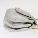 CHANEL 2.55 Matelasse Chain Shoulder Bag Calf Skin Silver Gold CC Auth 159583-3