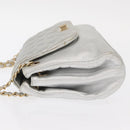 CHANEL 2.55 Matelasse Chain Shoulder Bag Calf Skin Silver Gold CC Auth 159583-4