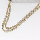 CHANEL 2.55 Matelasse Chain Shoulder Bag Calf Skin Silver Gold CC Auth 159583-7