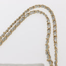 CHANEL 2.55 Matelasse Chain Shoulder Bag Calf Skin Silver Gold CC Auth 159583-14