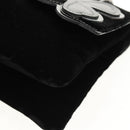 CHANEL Schoudertas met ketting Camellia No.5 Velours Zwart Zilveren CC Auth 159584V-17