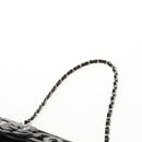 CHANEL Schoudertas met ketting Camellia No.5 Velours Zwart Zilveren CC Auth 159584V-14