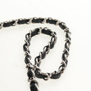 CHANEL Schoudertas met ketting Camellia No.5 Velours Zwart Zilveren CC Auth 159584V-15