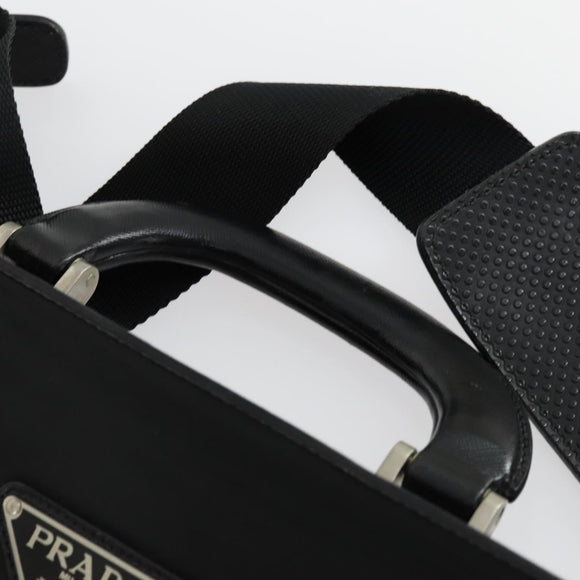 PRADA Garment Cover Nylon Black Silver Auth 159585