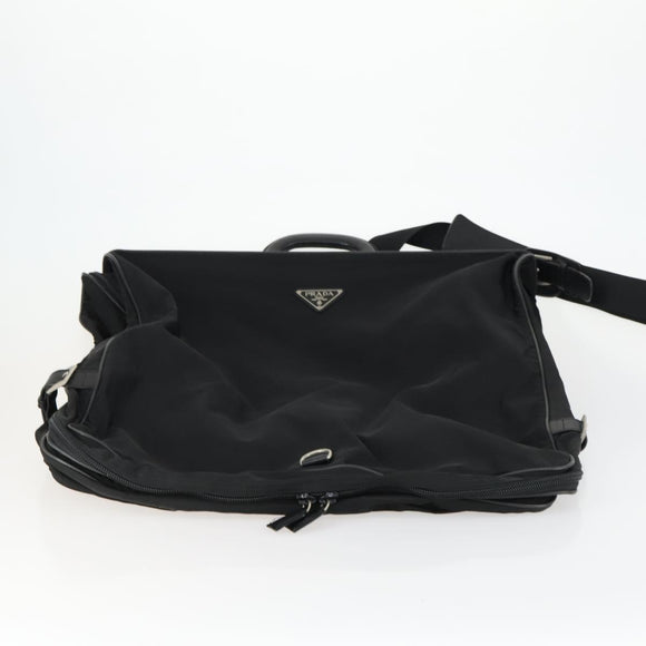 PRADA Garment Cover Nylon Black Silver Auth 159585