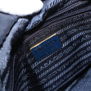 PRADA Hand Bag Nylon Navy Gold Auth 159587-18