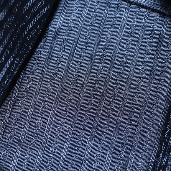 PRADA Hand Bag Nylon Navy Gold Auth 159587