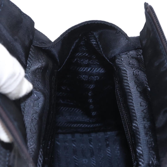 PRADA Hand Bag Nylon Navy Gold Auth 159587