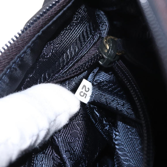 PRADA Hand Bag Nylon Navy Gold Auth 159587