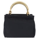 PRADA Hand Bag Nylon Navy Gold Auth 159587-2