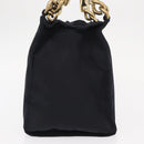 PRADA Hand Bag Nylon Navy Gold Auth 159587-3