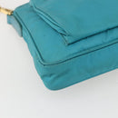 PRADA Shoulder Bag Nylon Light Blue Gold Auth 159589-14