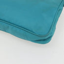 PRADA Shoulder Bag Nylon Light Blue Gold Auth 159589-15
