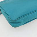 PRADA Shoulder Bag Nylon Light Blue Gold Auth 159589-16
