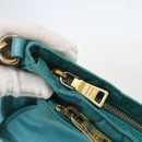 PRADA Shoulder Bag Nylon Light Blue Gold Auth 159589-10