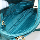 PRADA Shoulder Bag Nylon Light Blue Gold Auth 159589-11