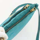 PRADA Shoulder Bag Nylon Light Blue Gold Auth 159589-6