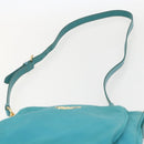 PRADA Shoulder Bag Nylon Light Blue Gold Auth 159589-8