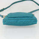PRADA Shoulder Bag Nylon Light Blue Gold Auth 159589-5