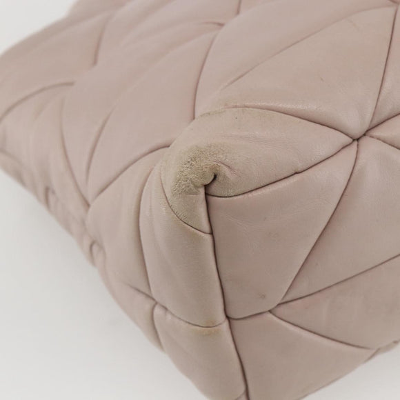 PRADA Hand Bag Leather 2way Pink Gold Auth 159590