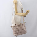 PRADA Hand Bag Leather 2way Pink Gold Auth 159590-26