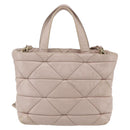 PRADA Hand Bag Leather 2way Pink Gold Auth 159590-2