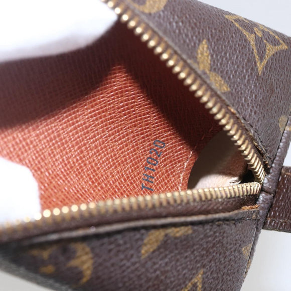 LOUIS VUITTON Monogram Trousse Demi Ronde Cosmetic Pouch M47520 LV Auth 159591