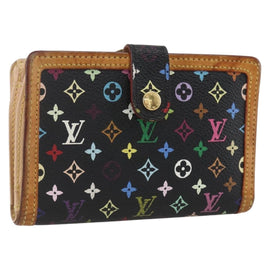 LOUIS VUITTON Multicolor Portefeuille Viennois Wallet Black M92988 Auth 159599