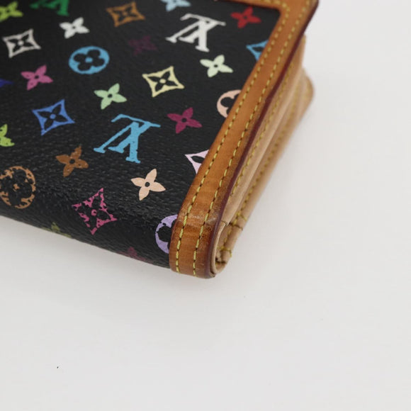 LOUIS VUITTON Multicolor Portefeuille Viennois Wallet Black M92988 Auth 159599
